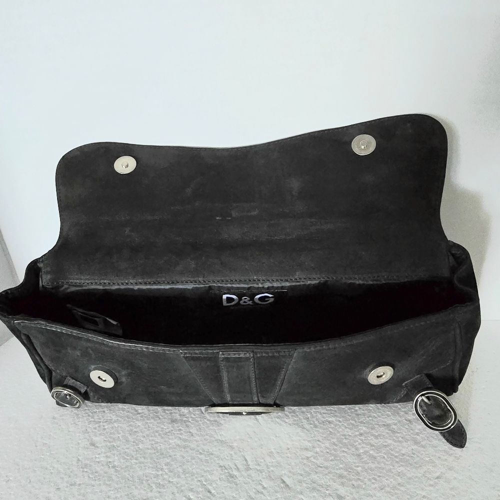 Dolce & Gabbana Black Suede Leather Handbag - Picture 10 of 12